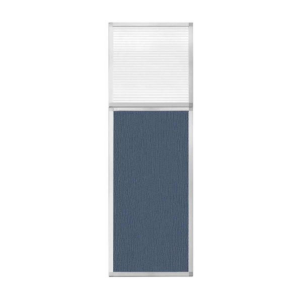 Hush Panel Configurable Cubicle Partition 2' x 6' W/ Window Ocean Fabric Clear Fluted Window